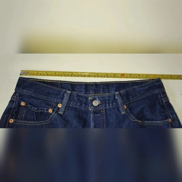 Levi's Men's Classic Straight 501 Button Fly Dark Wash Denim Jeans, Size 36X32 - Picture 8 of 10